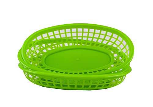 Best Brands Sandwich and Chips Picnic Basket Set, 6 Liners and 3 Baskets, Green