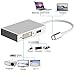 Weton USB Type C to HDMI Adapter, USB C 3.1 to HDMI VGA DVI USB 3.0 Multi Video HUB Converter (Silver)