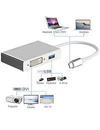 Adaptador USB C a HDMI 4K, Weton USB 3.1 Tipo C a HDMI VGA DVI USB 3.0 Monitores Multi Hub Cable adaptador adaptador (compatible con Thunderbolt 3) Compatible con MacBook   MacBook Pro   Chromebook Pixel