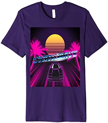 Mens Synthwave Boulevard T-Shirt Large Purple