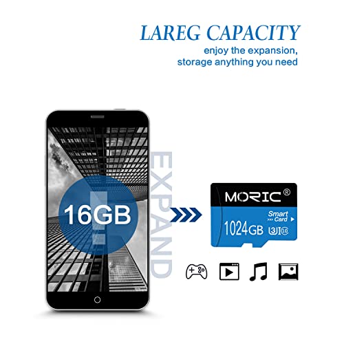 1TB Micro SD Card (Class 10 High Speed) 1024GB Memory Card For Cameras