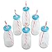 VonShef Set of 6 Retro/Vintage 10-Oz Milk Bottle Drinking Glass Set with Reusable Straws & Lids