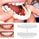 1 Pair Temporary Smile Comfort Fit Cosmetic Teeth,Vovomay Denture Teeth Cosmetic Sticker, Teeth Bottom Sticker (A)