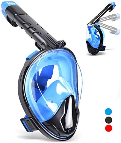 Snorkeling Mask Full Face, Gofun Snorkel Mask 180 Degree Viewing Diving Mask Anti-fog Anti-leak Free Breathing Design Snorkel Mask with GoPro Mount