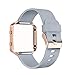 AIUNIT Compatible Fitbit Blaze Band Frame, Replacement for Fitbit Blaze Small Bands Accessories Wristband Sport Strap for Fitbit Blaze Smart Tracker Women Men(Gray Band & Gold Rose Frame)
