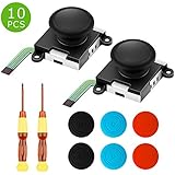 2-PACK 3D Analog ThumbStick Left Right L/R Joystick Replacement For NS Controller Nintendo Switch Joycon Repair tool kit bundle with Tri-Wing &amp; Cross Screwdriver + 6 Thumbstick Caps