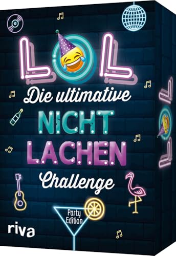 RIVA LOL - Die ultimative Nicht-Rire Challenge - Die Party Edition : Mit den besten Witzen, Flachwitzen, Scherzfragen für Erwachsene. Partyspiel mit Trinkspielvariante. AB 18 Jahren