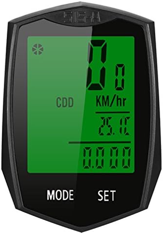 Grows Bicycle Speedometer, Cycle Odometer Wireless Waterproof Bike Computer with Backlight Digital LCD Display &amp; Speed Tracking, Distance Recording for Cycling Multi-Function (Black-b)