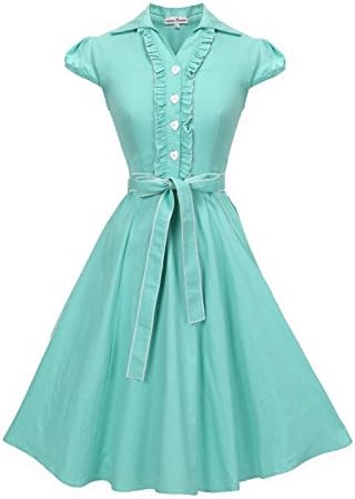 Vienna Summer Women’s Romantic Modest Swing Vintage Party Dress