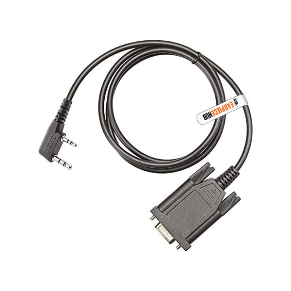 Earpiece Hub KPG22 RIB-Less RS232 Programming Cable Compatible with KENWOOD 2 Pin Radio