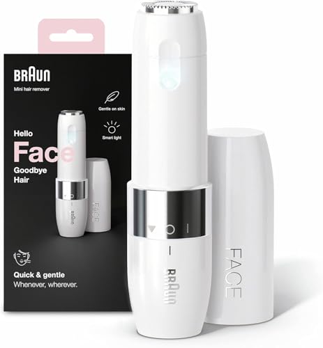 Mini Depiladora Facial para Mujer FS1000, Blanco - con Luz Smartlight Incorporada, Rasuradora de Precisión, Depilación de Labio Superior, Barbilla Y Mejillas