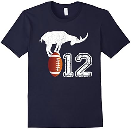 Mens # 12 Vintage Goat T-Shirt - The Greatest Of All Time Te 2XL Navy