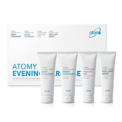 Atomy Evening Care 4 Set with Foam Cleanser, Deep Cleanser, Peeling Gel, Peel Off Pack