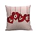 Love Pillow Cases,Hemlock Valentine Cushion Covers Headrest Covers Valentine's Day Sofa Pillow Covers (B)