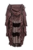 Charmian Women's Steampunk Gothic High Low Cyberpunk Ruffle Skirt Coffee XXXXX-Large