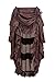 Charmian Women's Steampunk Gothic High Low Cyberpunk Ruffle Skirt Coffee Large