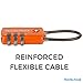TravelMore 10 Pack TSA Approved Travel Combination Cable Luggage Locks for Suitcases - Orange