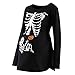 Lorjoy Women's Maternity Funny Xray Halloween Skeleton Costume Pregnancy Cute Long Sleeve Pregnant T Shirts (M), Z-black