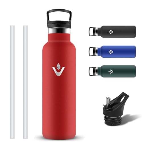 Grsta Insulated Water Bottle, BPA Free, 750 ml Water Bottle with Straw, Leak-Proof Thermal Bottle, Thermal Bottles, Reusable Stainless Steel Water Bottles for Hiking, Office, Cycling