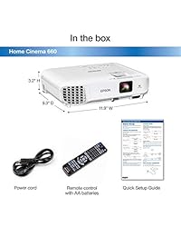 Epson Home Cinema 660 3,300 lúmenes de brillo de color (salida de luz de color) 3,300 lúmenes de brillo blanco (salida de luz blanca) proyector HDMI 3LCD