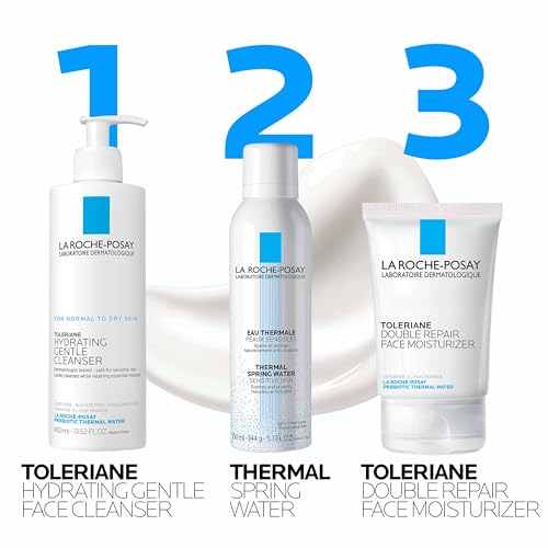 LA ROCHE-POSAY TOLERIANE DOUBLE REPAIR FACE MOISTURIZER, DAILY MOISTURIZER FACE CREAM WITH CERAMIDE AND NIACINAMIDE FOR ALL SKIN TYPES, OIL FREE, FRAGRANCE FREE
