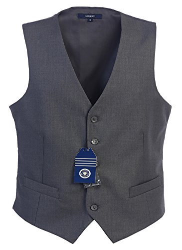 Gioberti Mens 5 Button Formal Suit Vest, Charcoal, 4X-Large