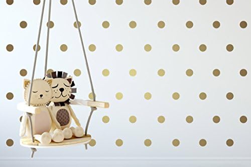 Wall Tribe Gold Polka Dot Decals by Gold Wall Decals - Gold Circle Wall Decals - Gold Wall Decor (200 total)