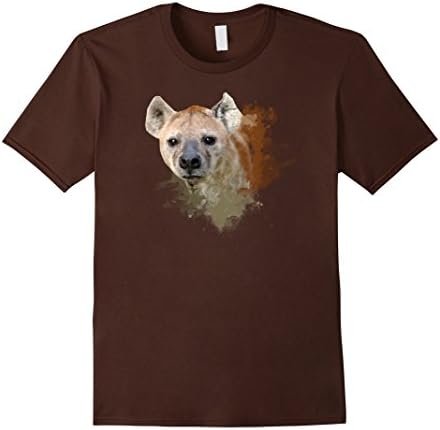 Mens Hyena Animal Watercolor Gift T-Shirt XL Brown