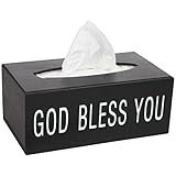 Home-X - God Bless You Tissue Box Holder & Cover, Rectangular Design with Heartwarming Message Makes a Great Gift for Friends and Family