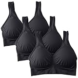 MIRITY Padded Sports Bras for Women Freedom Seamless Spandex Yoga Bra Color Black Size 2XL