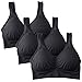 MIRITY Padded Sports Bras for Women Freedom Seamless Spandex Yoga Bra Color Black Size 2XL
