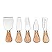 HULLR Premium Stainless Steel Cheese Knives Set Collection in Wood Cheese Block 6-Piece set