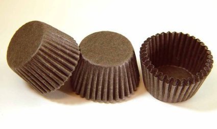 Photo 1 of #4 Brown Glassine Paper Candy Cups - Chocolate Peanut Butter Baking Liners (1000)