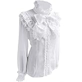 COMBACK Victorian Blouse Women’s Gothic Lolita Renaissance Shirt Vintage Long Sleeve Lotus Ruffle