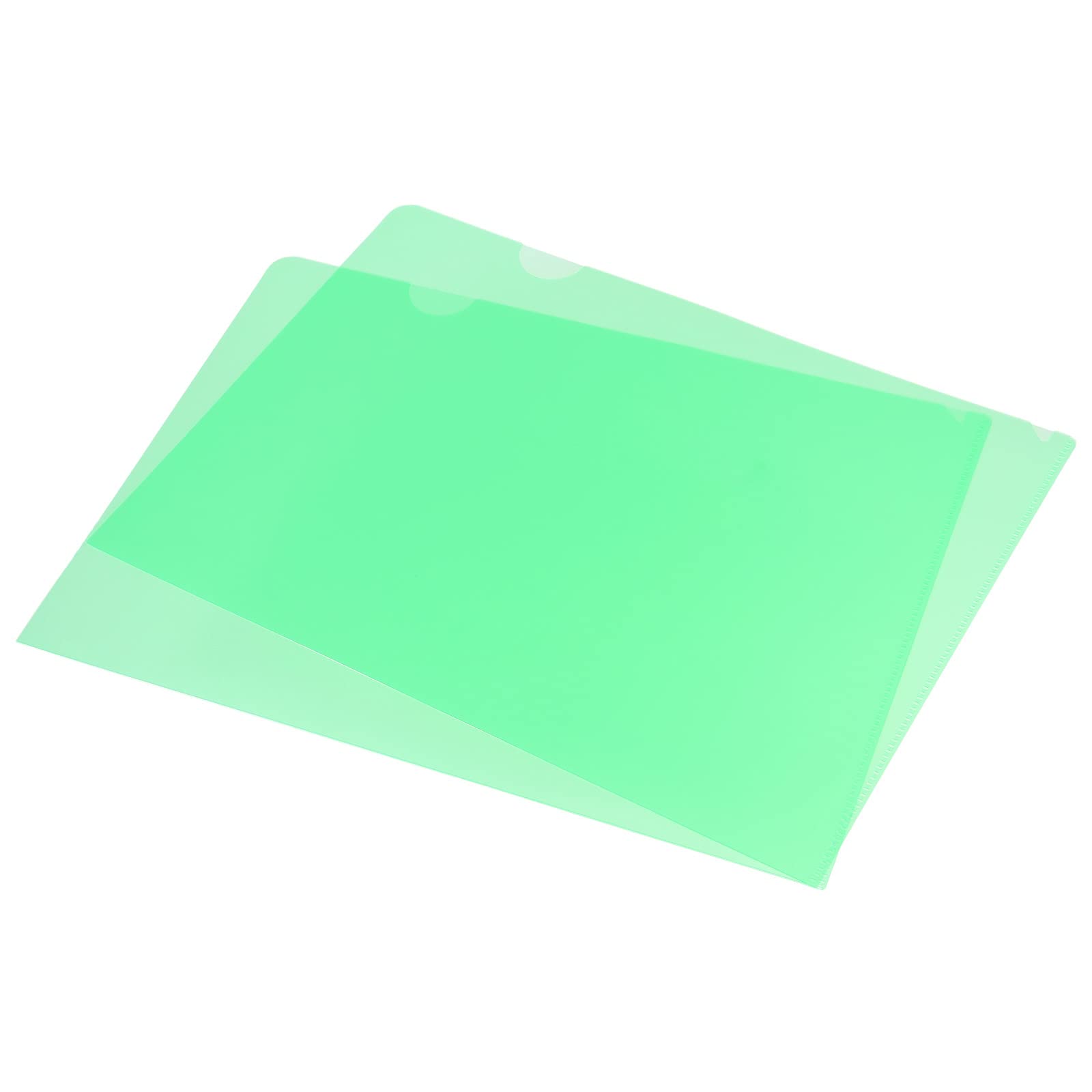 PATIKIL L Type Folders 24 Pack A4 Plastic File Project Pockets Clear Paper Document Jacket Sleeve for Office, Green