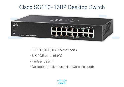 Cisco Systems SG110-16HP-NA SG110-16HP 16-Port PoE Gigabit Switch - Image 4