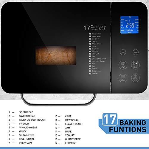 Baulia Custom loaf Automatic Bread Maker Machine - 17 Programmable Bread Types Settings - Thumbnail 3