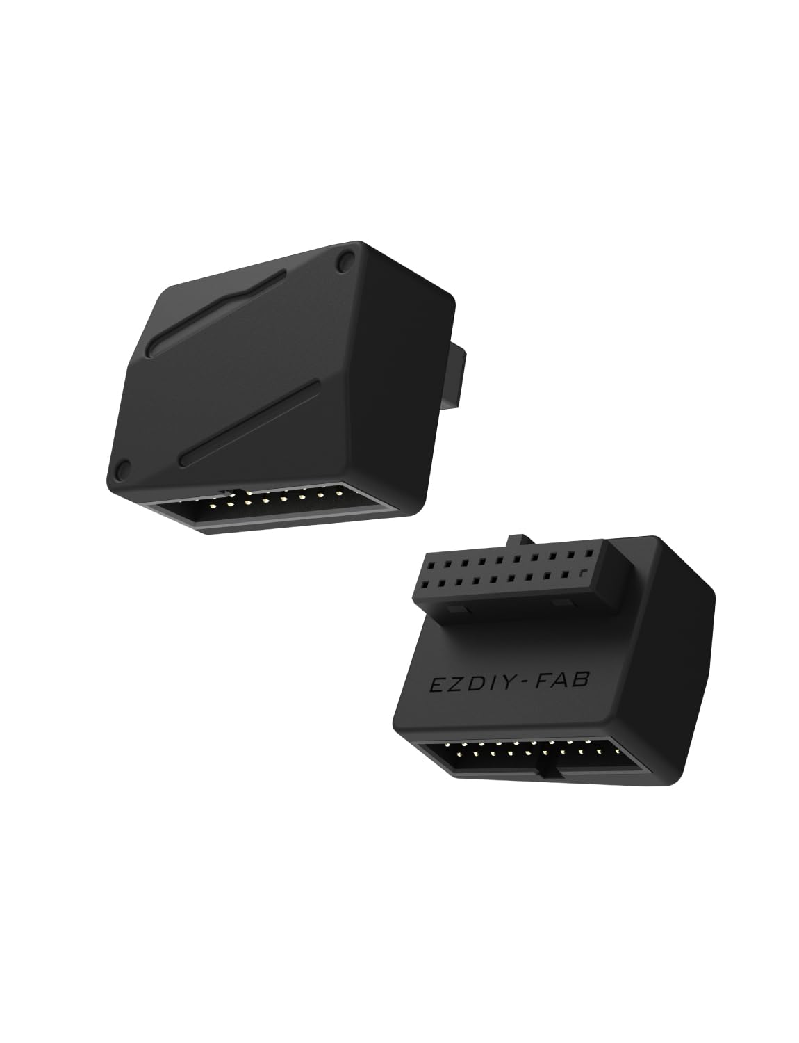 Photo 1 of EZDIY-FAB USB 3.2 Gen 1 19-Pin 90 Degree L-Shape Adapter, Motherboard USB 3.0 Internal Header Adapter,19-Pin /20-Pin Male to Female Converter for Front Panel USB-A, Black -STD