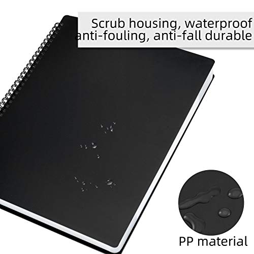 Irich Music Folders, Music Folder A4 Size, Music File Folder Plastic Folders with Tabs and 60 Pockets (30 Compartments, 32 x 24 cm, Black)