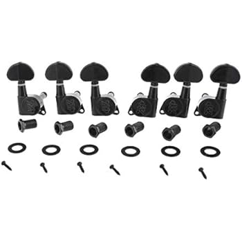 Wilkinson 3R3L E-Z-LOK Guitar Tuners Machine Heads Tuning Pegs Keys Set for Electric or Acoustic Guitar, Black
