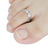 Jane Stone Fashion Flower Shape Silver Color Toe Ring Vintage Statement Jewelry (R0060)