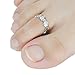 Jane Stone Fashion Flower Shape Silver Color Toe Ring Vintage Statement Jewelry (R0060)