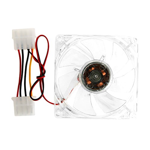 NNDA CO Clear 4-LED Blue Neon Light 80mm 12V 0.18A PC Computer Case Cooling Fan 8025