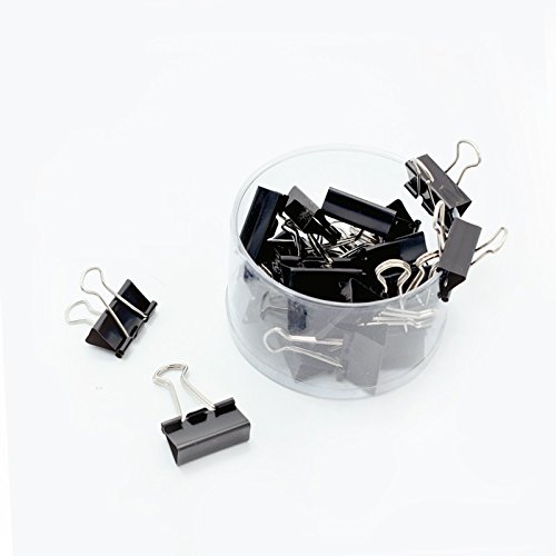 Vonpri 100Pcs Binder Clips Paper Clamp Black 1 inch (25 mm) Medium for Office Home Memo Notes File Organizer