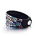 YOSHINE Fashion Leather Rhinestone Multilayer Bracelet Bangle,novelty Wrap Bracelets, Punk Folk Style Retro Bracelets,wide Leather Casual Adjustable Bracelet