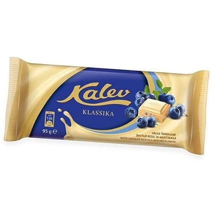 Weisse Schokolade Mit Reis Knackig Und Blaubeere 95g Kalev Aus