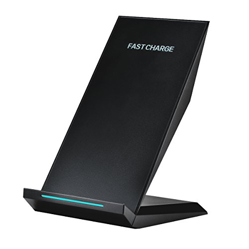 Fast Wireless Charger with 2 Coils and Qi Device for Samsung Galaxy Note 5 / S8 / S8 Plus / S6 Edge / S7 / S7 Edge with Stand Support Function - Compatible with All Standard Qi-Enabled Devices