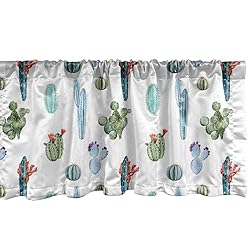 Ambesonne Cactus Window Valance, Watercolor