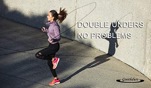 Goothdurs Speed Jump Rope Tangle-Free with Ball Bearing - Adjustable & Self-Locking Aluminum Skipping Ropes with Carrying Pouch Ideal for Crossfit Training, Boxing, and MMA Workouts