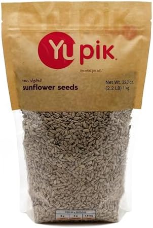Yupik Raw Sunflower Seeds, Shelled, 2.2 lb (35.3oz), Kosher, Gluten-Free, Unsalted Sunflower Kernels, No Shell, Healthy Snacks, Source of Omega-6 and Fiber